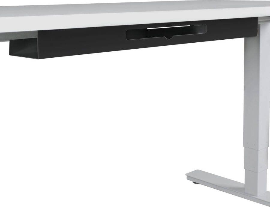 Rootz Living Rootz Kabelgoot Kabelgeleider onder tafel in zwart Horizontale metalen kabelgoot 80x7x13 cm