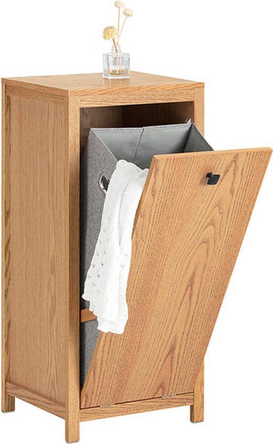 Rootz Living Rootz linnenkast met uitklapbare waskist wasverzamelaar badkamerkast vochtbestendig anti-tip veiligheidsfunctie eenvoudige montage 40 cm x 90 cm x 35 cm