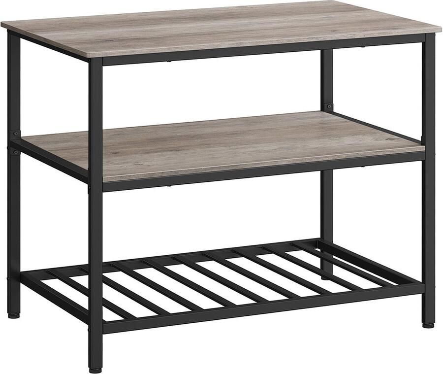 Rootz Living Rootz Cake Rack Organizer Cupcakestandaard Gebakplank Spaanplaat en stalen constructie Greige Zwart 60 cm x 100 cm x 90 cm 21 5 kg 30 kg Max. laadvermogen Inclusief accessoirepakket en instructies