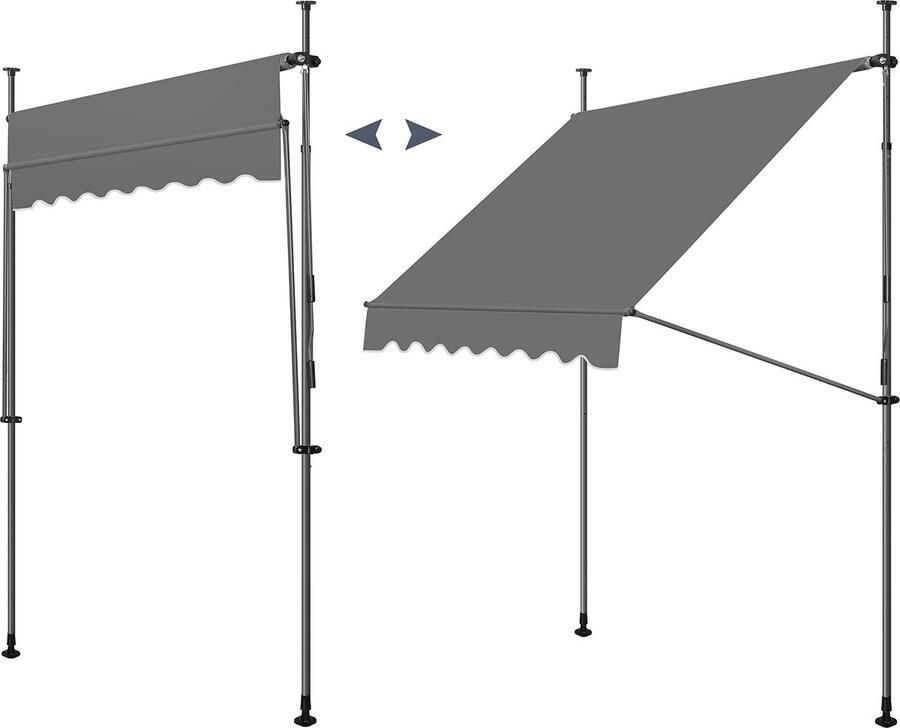 Rootz Living Rootz Klemluifel Balkonschaduw Terrasoverkapping Tuinzonnebrandcrème Buitenschuilplaats UV-beschermer Zonblokker Antraciet 46 9x6 3x6 3 inch