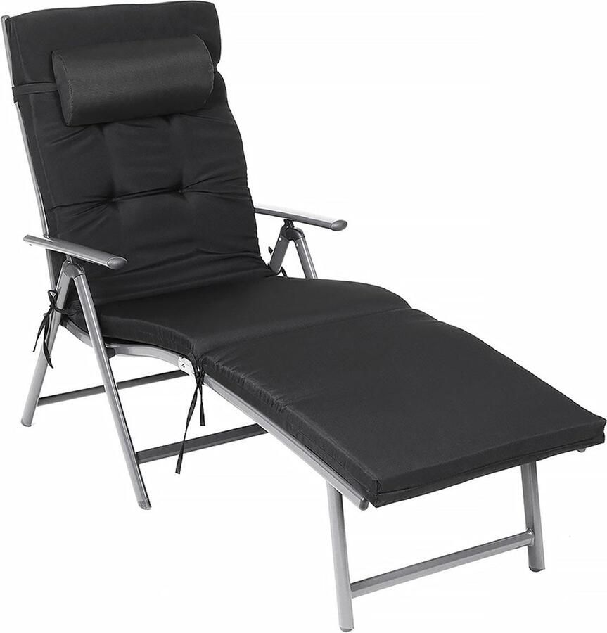 Rootz Living Rootz Opvouwbare ligstoel Strandstoel Buitenligstoel Synthetische vezelstof Verstelbare rugleuning Ademend materiaal 183 cm x 60 cm x 39 cm