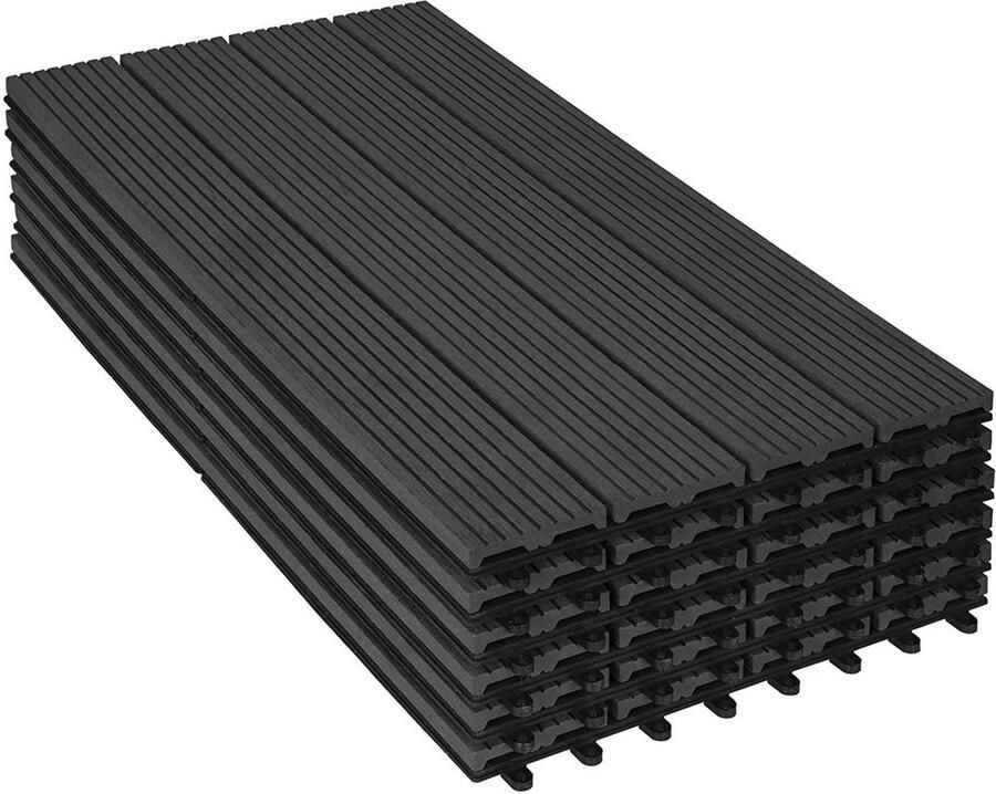 Rootz Living Rootz Premium WPC Terrastegels Terrasplanken Terrastegels Duurzaam en UV-bestendig Eenvoudige klikinstallatie Veelzijdig ontwerp 30 cm x 60 cm per tegel