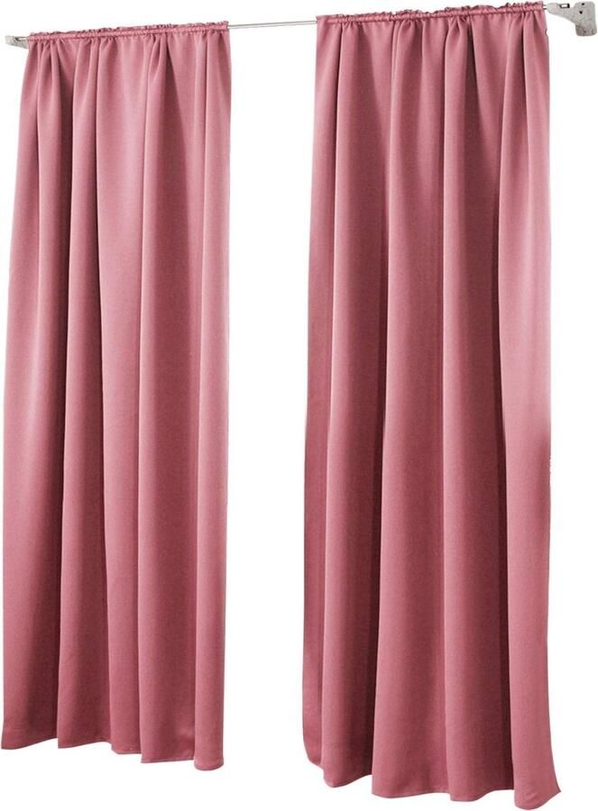 Rootz Living Rootz Verduisteringsgordijn Draperie Raambekleding Schaduw Drape Blind Paneel Roze 135x245 cm
