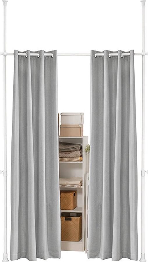 Rootz Living Rootz Verstelbaar Telescopisch Gordijn Kamerverdeler Privacyscherm Hoogwaardig polyester Huidvriendelijk Eenvoudige montage 162-270cm x 199-285cm