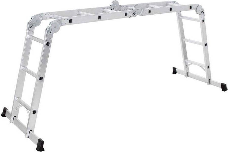Rootz Living Rootz multifunctionele ladder Flexibiliteit Veiligheid Getest op kwaliteit Betrouwbare stabiliteit Antislip rubberen coating Ruimtebesparend opbergen 97 x 39 x 25 5 cm