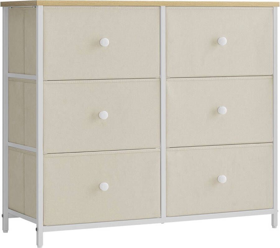 Rootz Living Rootz Opbergkast Lade Organizer Spaanplaat Staalstof Camel Geel Crème Wit 30cm x 80cm x 71cm Lichtgewicht Ruim Eenvoudige montage