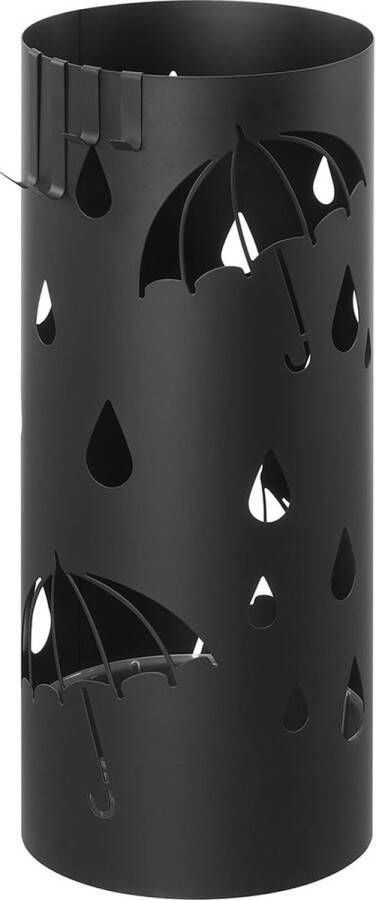 Rootz Living Rootz Paraplubak Terrasstandaard Buitenstandaard Stalen constructie 17 cm x 41 cm Lichtgewicht Eenvoudige montage Zwart 1 8 kg