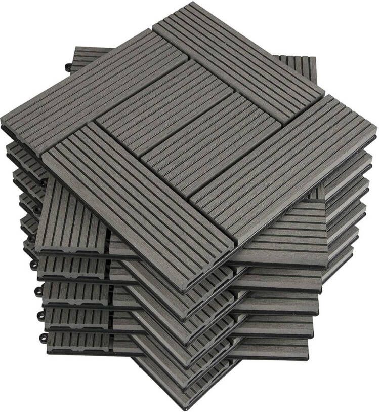 Rootz Living Rootz Premium WPC-kliktegels Buitenvloeren Terrastegels Duurzaam weerbestendig eenvoudige installatie 30 cm x 30 cm x 2 cm