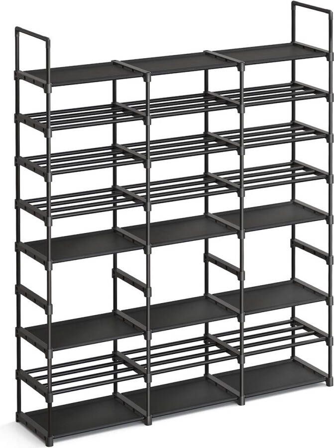 Rootz Living Rootz Schoenenrek Organizer Opbergrek Schoenenstandaard Stalen frame Planken van niet-geweven stof PP-kunststof connectoren 29 5 cm x 129 cm x 157 6 cm