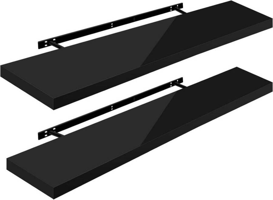 Rootz Living Rootz Set van 2 Wandplanken Displayplanken Opbergrekken Duurzaam MDF en PVC fineer Vochtbestendig Eenvoudige installatie Veelzijdig gebruik Meerdere lengtes x 22 9 cm x 3 8 cm
