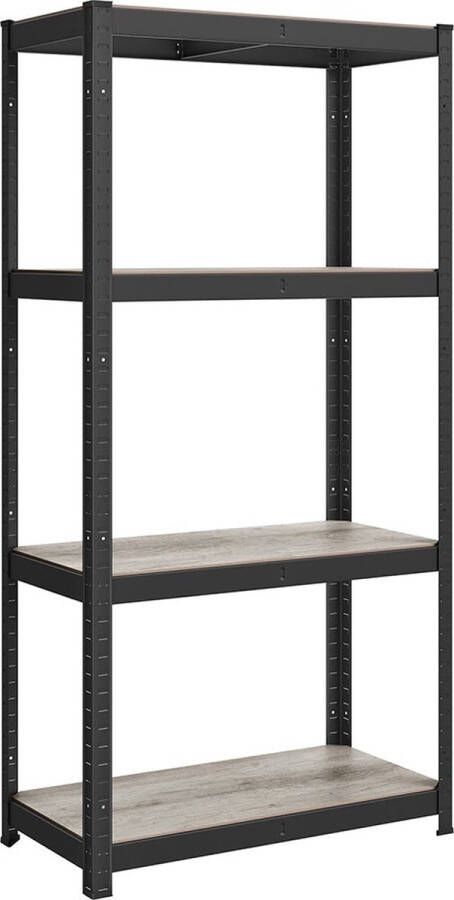 Rootz Living Rootz Stalen en MDF Standplank Greige Zwart Opbergrek Zwaar uitgevoerd Eenvoudige montage 40 cm x 80 cm x 160 cm