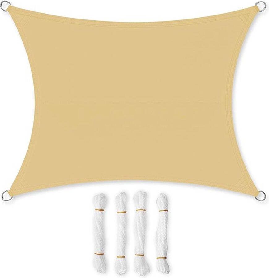 Rootz Living Rootz Sun Sail Luifel Zonnescherm Luifel Raamluifel Stoffen Luifel Waterdichte Luifel Schaduwoplossing Zand 3 x 4 m