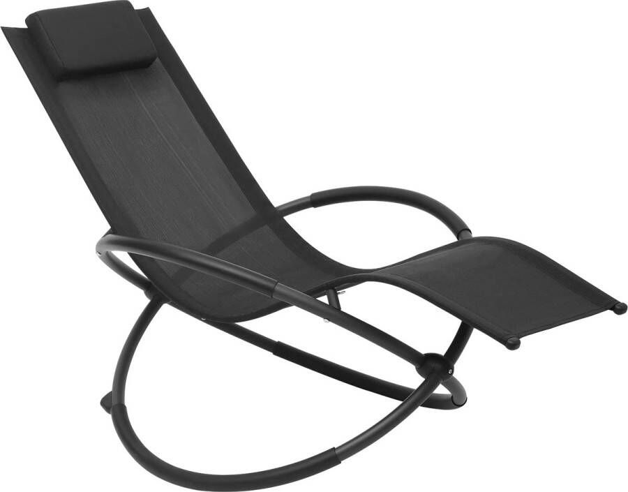 Rootz Living Rootz Swinging Sun Lounger Ontspanningsstoel Outdoor Recliner Tuinschommel Patio Swing Dekstoel Achtertuinsteun Zwart 37 4 x 35 8 x 3 1 inch