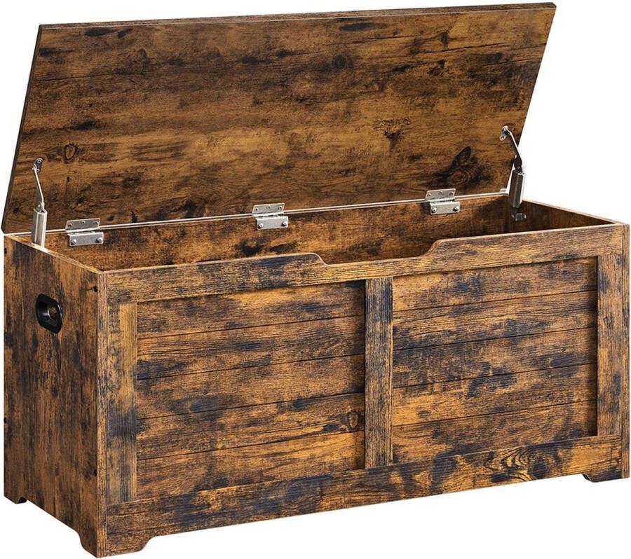 Rootz Living Rootz Vintage Bruine Schoenenbank Ingangsbank Opbergbank Spaanplaatmateriaal 40cm x 100cm x 46cm Max. Laadvermogen 136 kg Schoenenopbergorganisator