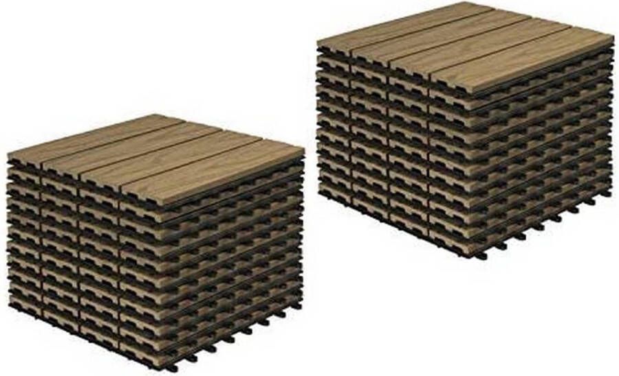 Rootz Living Rootz WPC balkontegels terrasplanken met houtlook terrastegels duurzaam antislip eenvoudig te installeren 30 cm x 30 cm per tegel