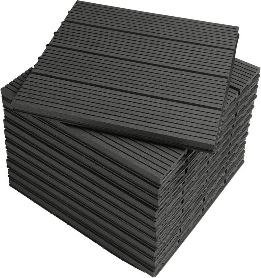 Rootz Living Rootz WPC kliktegels buitenvloeren terrastegels weerbestendig eenvoudige installatie weinig onderhoud 30 cm x 30 cm x 1 8 cm