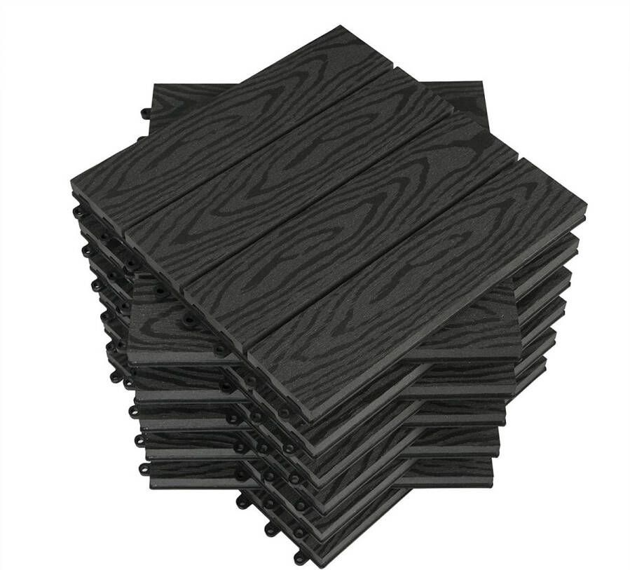 Rootz Living Rootz WPC terrastegels buitenvloeren terrastegels duurzaam en weerbestendig eenvoudige installatie weinig onderhoud 30 cm x 30 cm x 1 8 cm