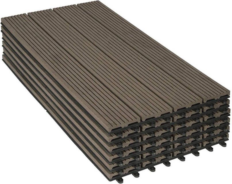 Rootz Living Rootz WPC terrastegels kliktegels met houtlook buitenvloeren duurzaam en duurzaam eenvoudige installatie weinig onderhoud 30 cm x 60 cm x 2 cm
