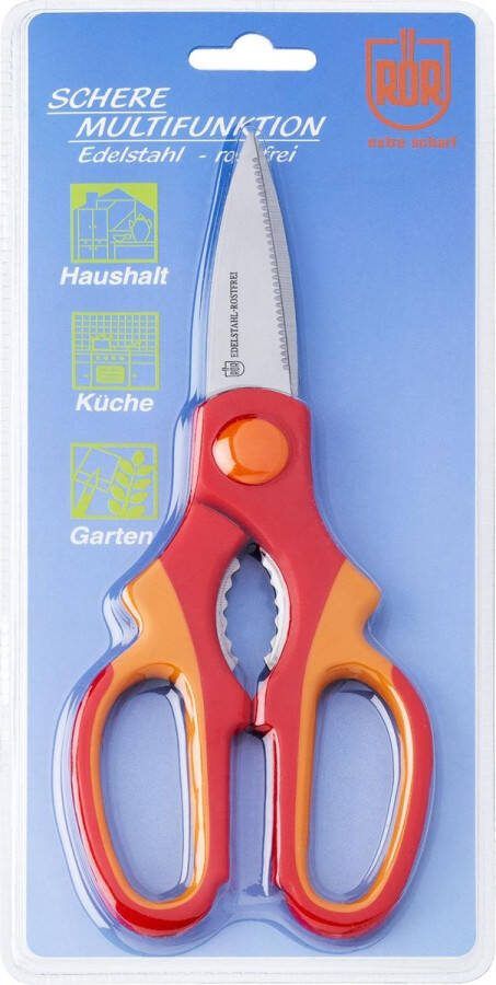 RÖR Solingen RÖR Solingen Multifunctionele Keukenschaar Alleskunner met Rood Handvat 20 5 cm