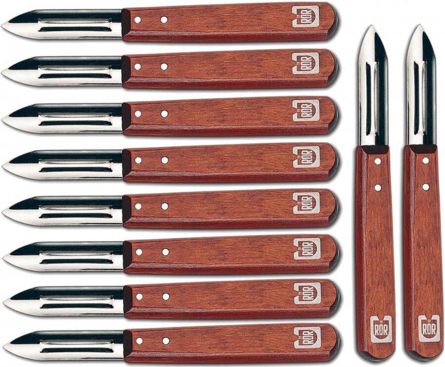 RÖR Solingen RÖR Solingen Premium Dunschiller Set 10 Stuks Mahoniehout