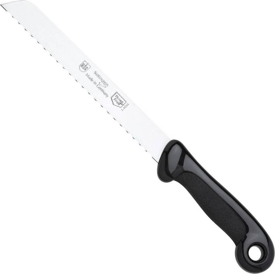 RÖR Solingen Broodmes met Golf Extra Grip RVS Lemmet 20 cm Zwart