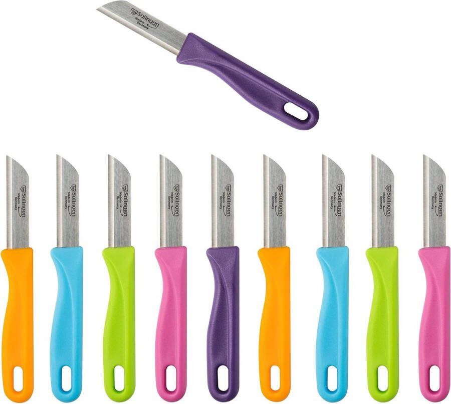 RÖR Solingen RÖR Solingen Schilmesje Aardappelmesje RVS Glad 16 cm Mix Kleur 10 Stuks
