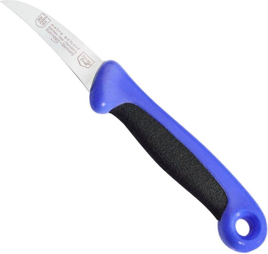 RÖR Solingen RÖR Solingen Schilmesje Extra Grip RVS Lemmet Krom 15 cm Zwart met Blauw