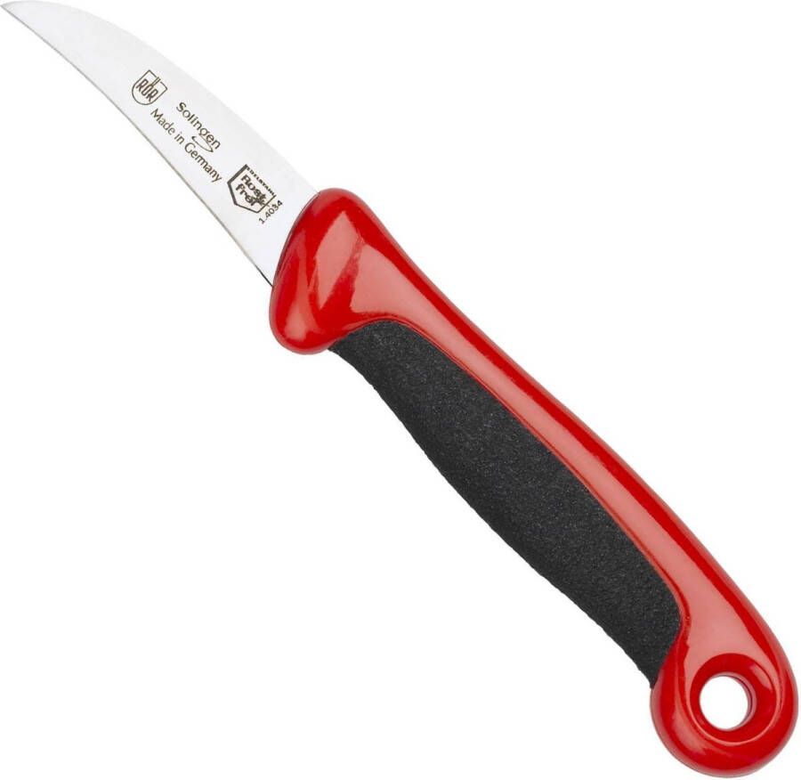 RÖR Solingen Schilmesje Extra Grip RVS Lemmet Krom 15 cm Zwart met Rood