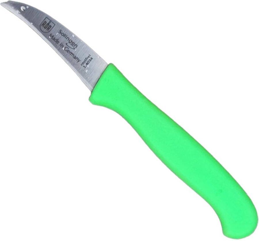 RÖR Solingen RÖR Solingen Schilmesje Krom Gebogen Kunststof Handvat RVS Lemmet Neon Groen