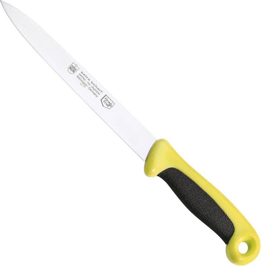 RÖR Solingen Vleesmes Extra Grip RVS Lemmet 20 cm Zwart met Geel