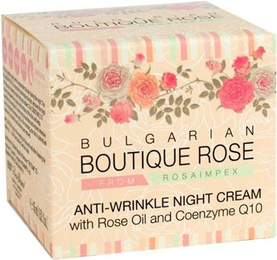 Rosa Impex Natuurlijke Rose Anti-rimpel nachtcrème met Q10 en rozenolie Bulgaarse rose 45 ml