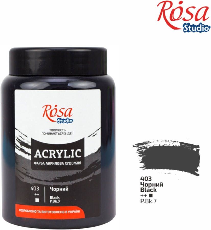Rosa Studio Acrylverf 400 ml 403 Black