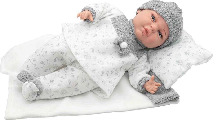 Rosa Toys RosaToys Babypop Roma Grijs-Wit 40 cm