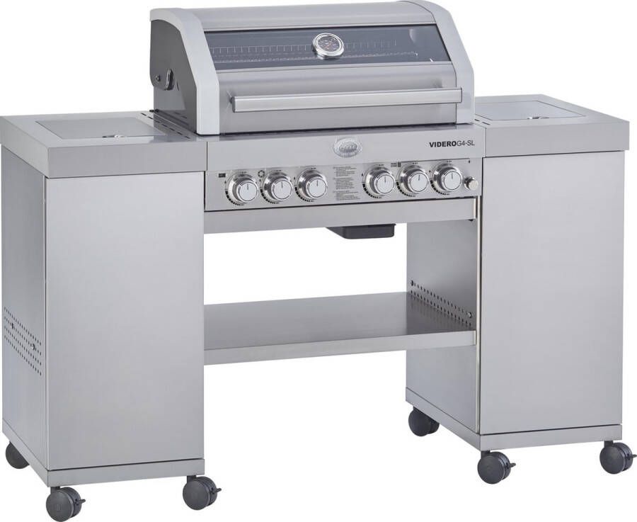 Rösle Barbecue Videro G4-SL SS 30 mbar RVS 154x60x118 cm Zilver