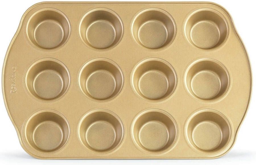 Rosmarino BakerGold Muffinvorm Cakevorm Cupcake Vormpjes Muffin Bakvormen Muffin 12 stuks 40x28 cm Goud