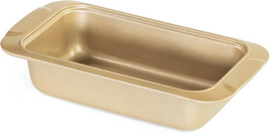 Rosmarino BakerGold Cakeblik Ovenschaal Taartvorm Cakevorm Ovenschaal Rechthoeking 31x16 cm Goud