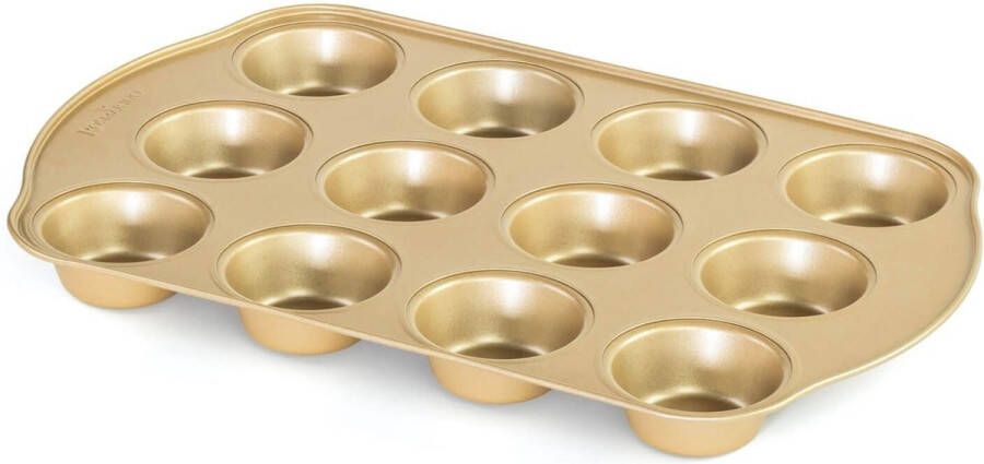 Rosmarino BakerGold Muffinvorm Cakevorm Cupcake Vormpjes Muffin Bakvormen Muffin 12 stuks 40x28 cm Goud