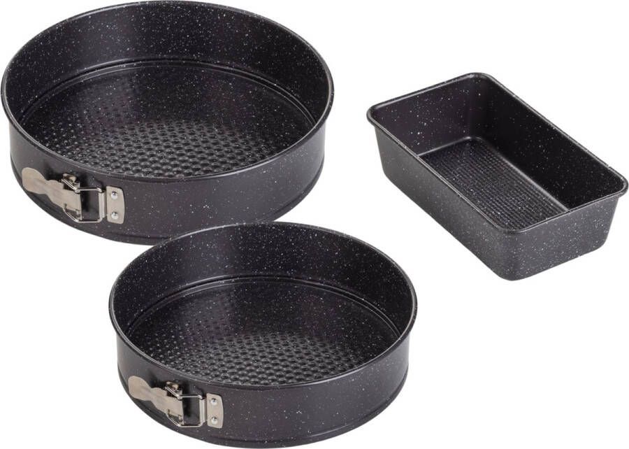 Rosmarino BakerPro Springvorm set Cakeblik Springvorm 24 cm Springvorm 28 cm 3 stuks Zwart