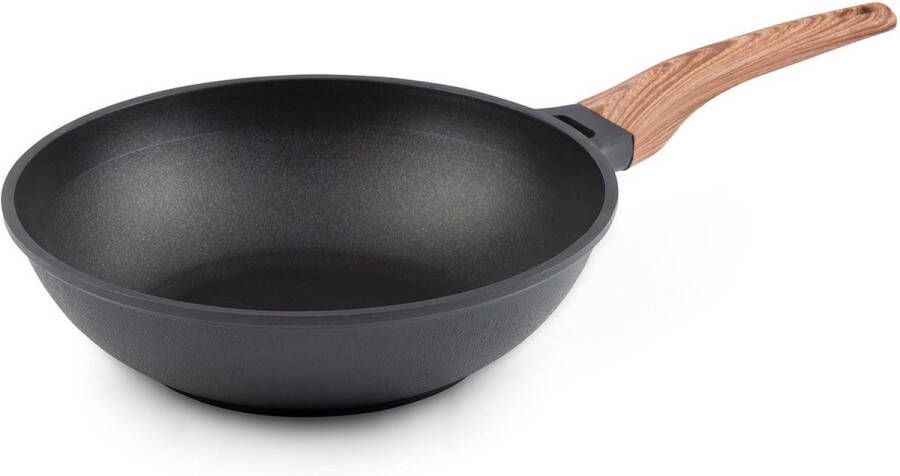 Rosmarino Black Line wokpan Ø30cm 100% PFAS & PFOA vrij gegoten aluminium non-stick minerale coating ergonomische handgreep geschikt voor alle warmtebronnen & vaatwasser