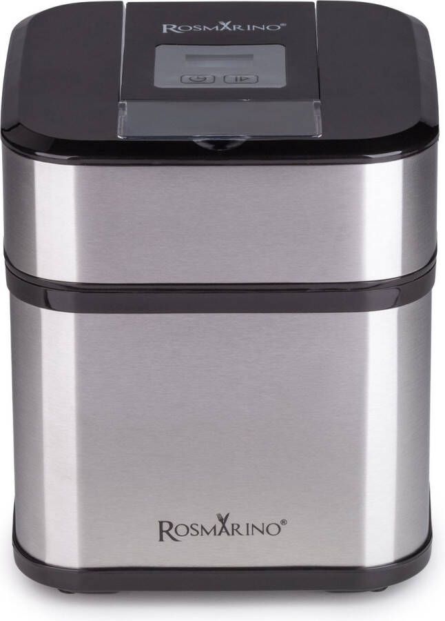 Rosmarino ijsmachine IJsmaker Ijs maken boek Ice Cream Maker voor Sorbetijs frozen yoghurt & gezond ijs -Inclusief e-receptenboek 1 5L Roestvrij staal