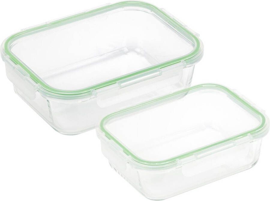 Rosmarino Meal Prep Bakjes Meal Prep Bakjes Glas Glazen Vershoudbakjes Glazen Meal Prep Bakjes Vershoudbakjes Set met Deksel Vershoudbakjes Glas 2 Stuks Vershoudbakjes