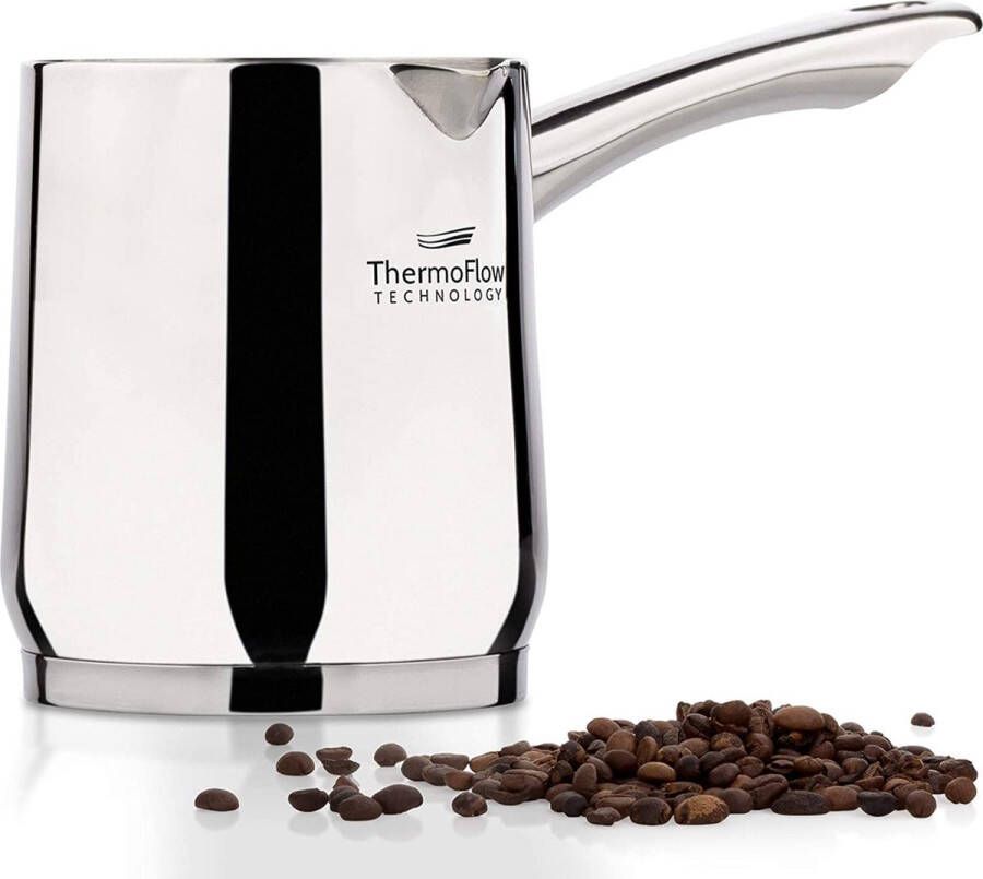 Rosmarino Pour & Cook koffiepot melkkannetje Cezve 300ml 100% PFAS & PFOA vrij roestvrij staal 18 10 ThermoFlow Technology cooltouch handgreep geschikt voor alle warmtebronnen & vaatwasser