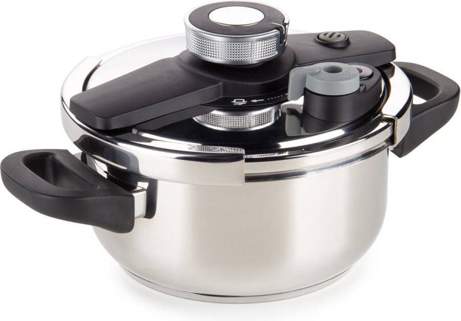 Rosmarino Pour & Cook Snelkookpan 4 liter Pressure Cooker Snelkookpan inductie Snelkookpannen Geschikt voor alle warmtebronnen RVS