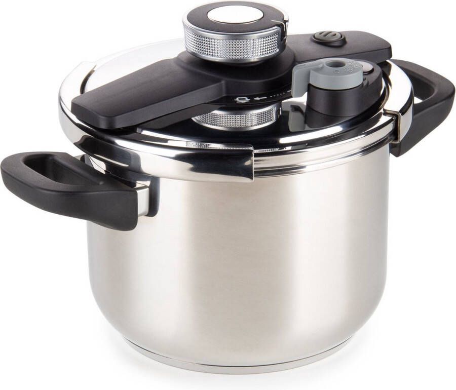 Rosmarino Pour & Cook Snelkookpan 6 liter Pressure Cooker Snelkookpan inductie Snelkookpannen Geschikt voor alle warmtebronnen RVS