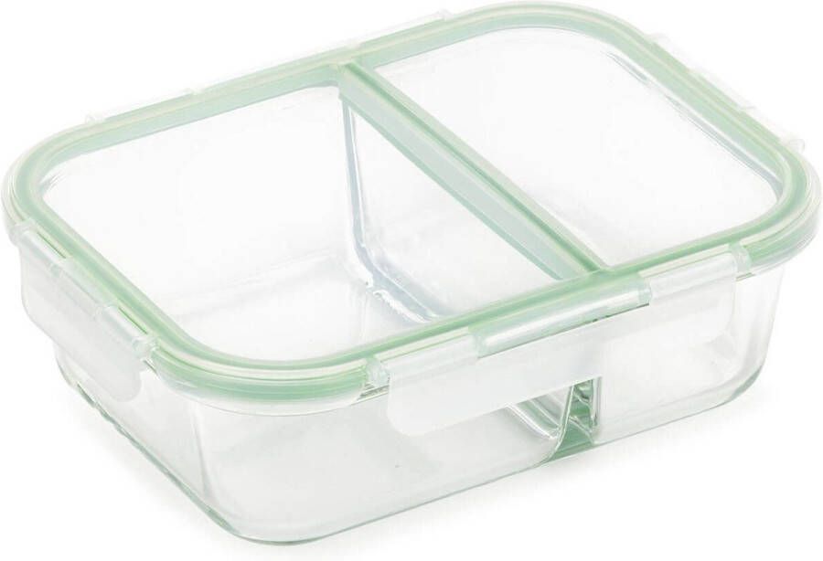 Rosmarino Vershoudbakje met Deksel Meal Prep Bakjes Meal Prep Bakjes Glas Glazen Vershoudbakjes Ovenschaaltjes 1 Persoon Meal Prep Bakjes 2 Compartimenten Vershoudbakjes Glas 23x18 cm