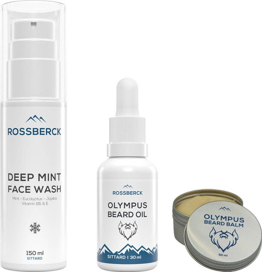 Rossberck Beard Care System 3 Delig Baardshampoo Baardolie & Baardbalsem Baardverzorging Set
