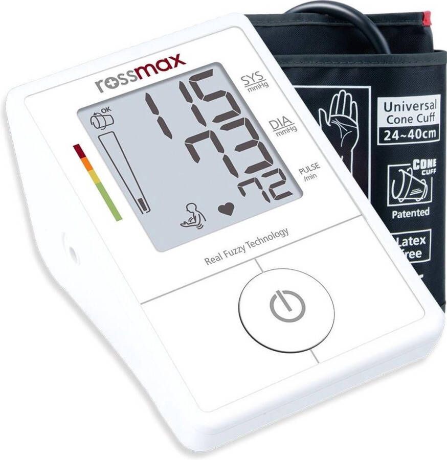 Rossmax X1 Bloeddrukmeter Bovenarm Hartstichting Klinisch Gevalideerd Hartslagmeter Onregelmatige Hartslag Bewegingsdetectie Incl. Opbergzak en Batterijen Manchet 22 40 cm