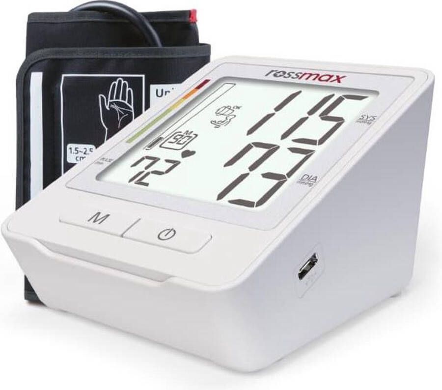 Rossmax Z1 Bloeddrukmeter Bovenarm Bekend van Hartstichting Klinisch Gevalideerd Hartslagmeter Onregelmatige Hartslag Geheugen 90 Metingen Gemiddelde 3 Metingen Bewegingsdetectie Incl. Opbergzak en Batterijen Manchet 22 40 cm