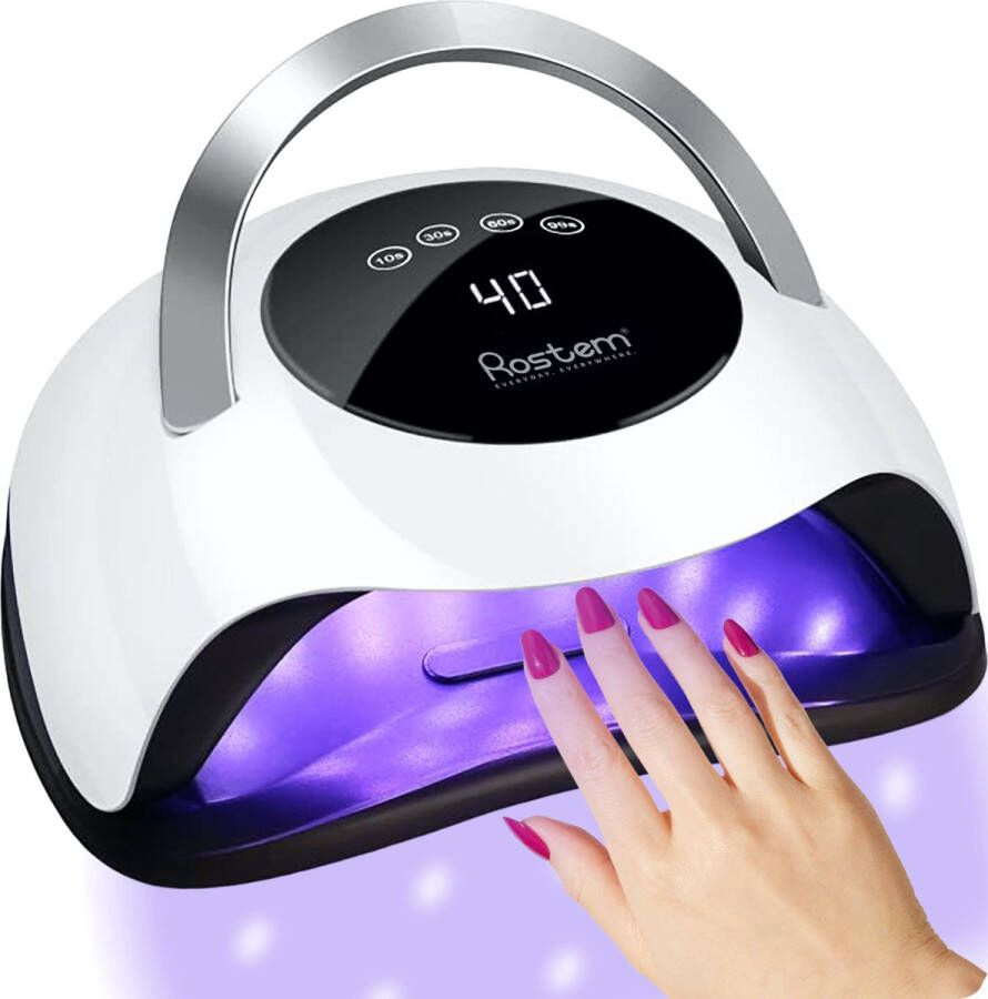 Rostem 120 Watt UV LED Nageldroger Nagellamp Perfect Uitgeharde Nagel Gellak LED Lamp Lange Snoer Wit