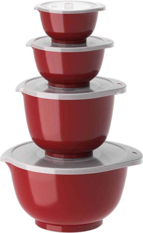 Rosti NEW Margrethe 8-delige mengkom set 0 25 + 0 5 + 1 5 + 3 liter Rood